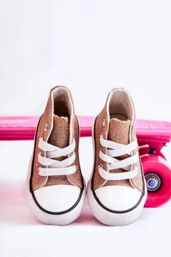 Best Boto Dziecięce Trampki Wysokie Różowe Złoto Catrina Różowy