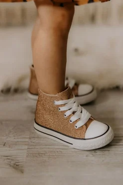 Best Boto Dziecięce Trampki Wysokie Różowe Złoto Catrina Różowy