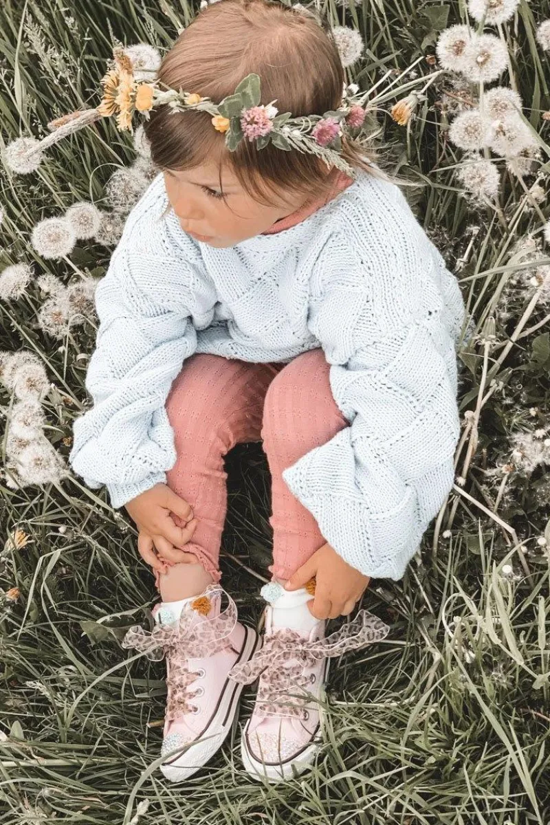 Dziewczęce>Boto Dziecięce Trampki Z Cyrkoniami Różowe Smile