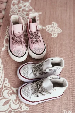 Discount Dziecięce Trampki Z Cyrkoniami Białe Smile Dzieci Dziewczęce|Back To School