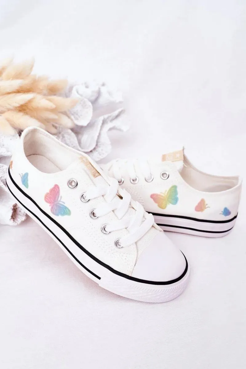 Dziewczęce>Evento Dziecięce Trampki Z Motylkami Białe Fairytales