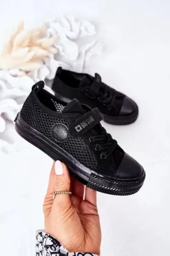 Clearance Big Star Shoes Dziecięce Trampki Z Siateczką BIG STAR HH374015 Czarne