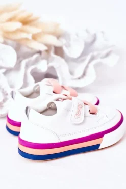 Clearance Boto Dziecięce Trampki Ze Ściągaczem Biało Różowe Baxter