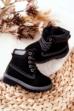 Chłopięce|Dziewczęce>Boto Dziecięce Trapery Botki Czarne Milos Czarny