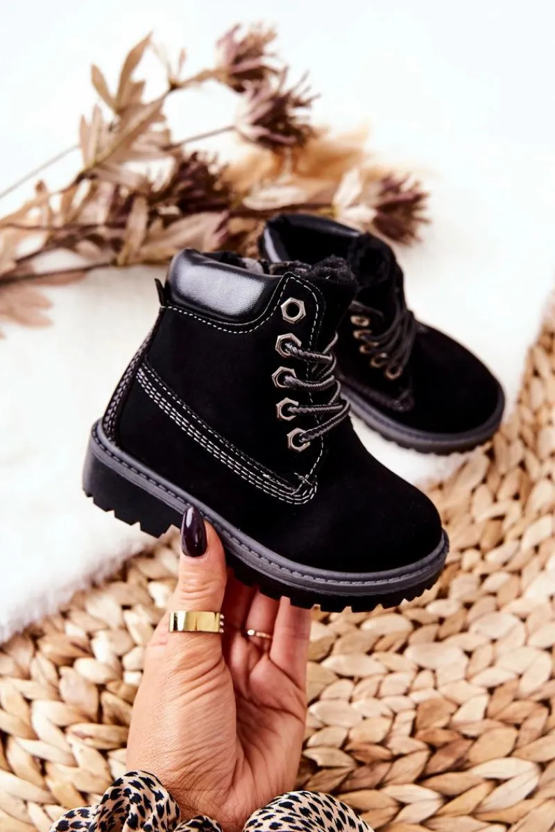 Chłopięce|Dziewczęce>Boto Dziecięce Trapery Botki Czarne Milos Czarny