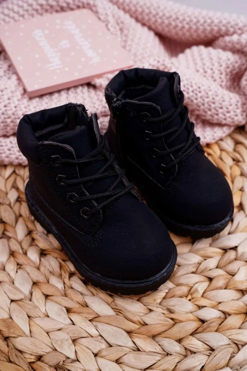 Boto Dziecięce Trapery Botki Czarne Dexter