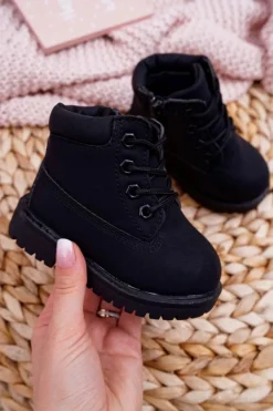 Boto Dziecięce Trapery Botki Czarne Dexter