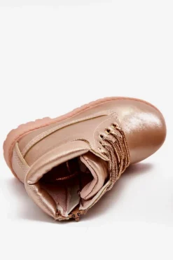 Best Dziecięce Trapery Botki Ocieplane Różowe Złoto Dexter Dzieci Dziewczęce