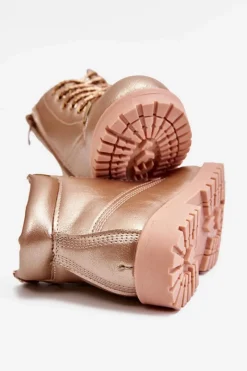 Best Dziecięce Trapery Botki Ocieplane Różowe Złoto Dexter Dzieci Dziewczęce