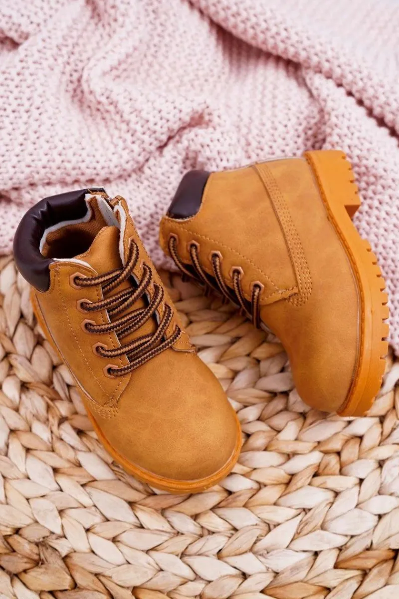 Best Boto Dziecięce Trapery Botki z Suwakiem Camel Dexter