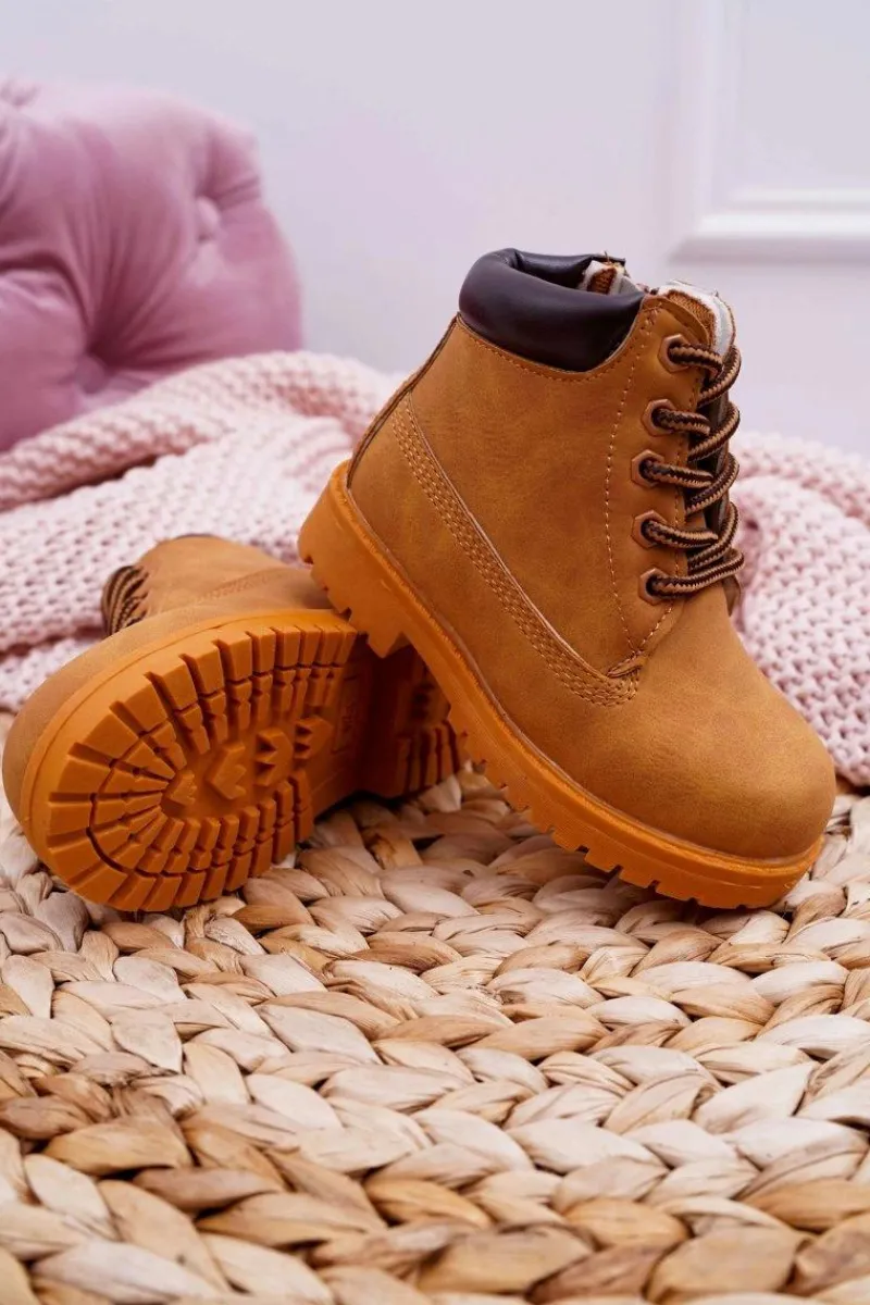 Best Boto Dziecięce Trapery Botki z Suwakiem Camel Dexter