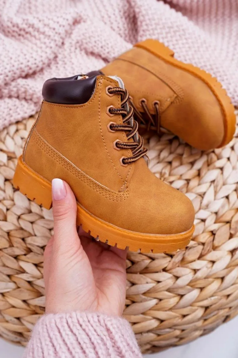 Best Boto Dziecięce Trapery Botki z Suwakiem Camel Dexter