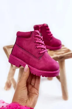 Clearance Dziecięce Trapery Botki Z Suwakiem Fuksja Dexter Dzieci Dziewczęce