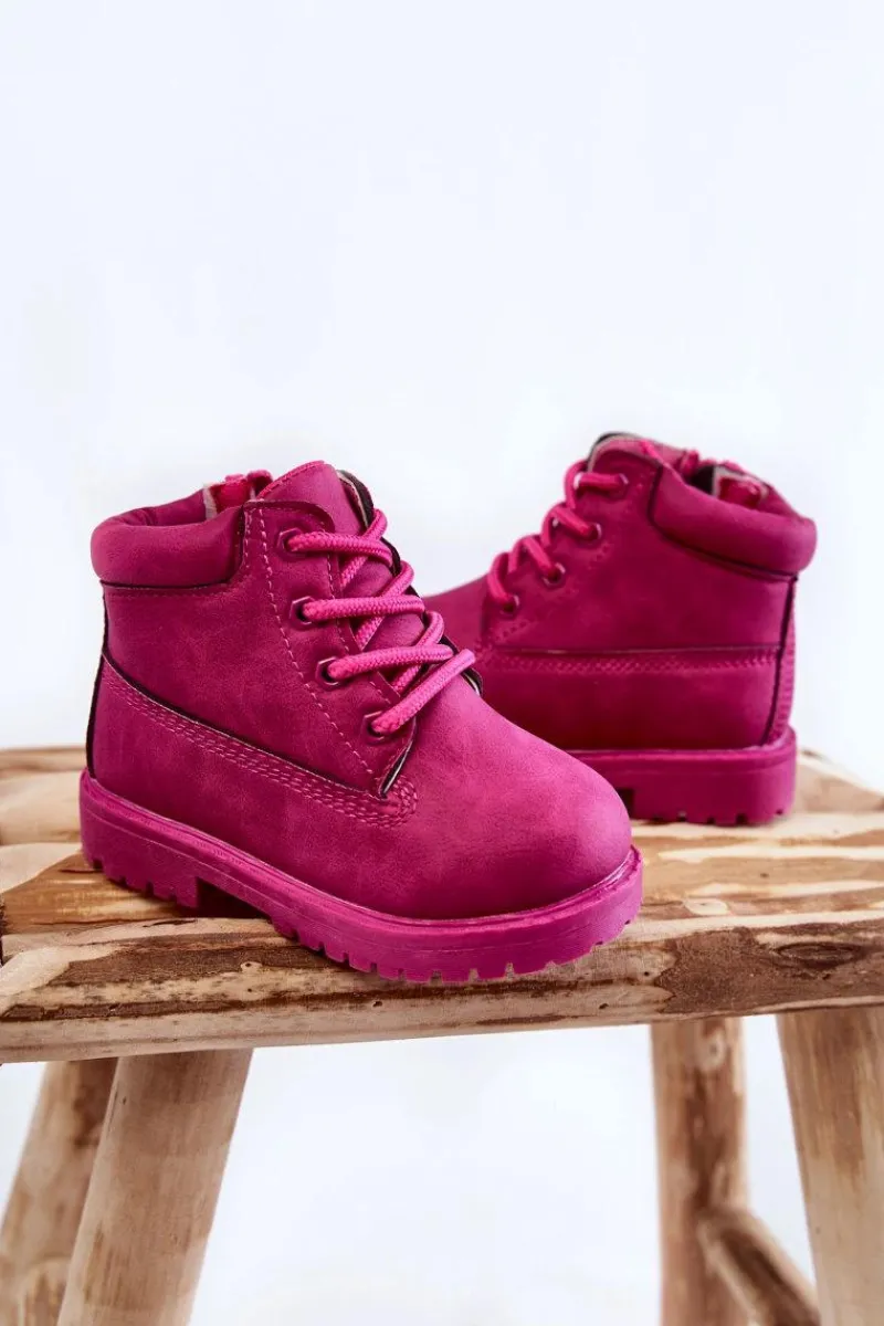 Clearance Dziecięce Trapery Botki Z Suwakiem Fuksja Dexter Dzieci Dziewczęce