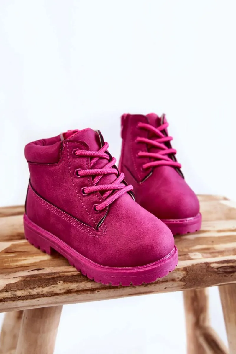 Clearance Dziecięce Trapery Botki Z Suwakiem Fuksja Dexter Dzieci Dziewczęce