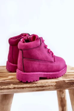 Clearance Dziecięce Trapery Botki Z Suwakiem Fuksja Dexter Dzieci Dziewczęce