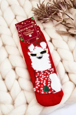 Hot Dziecięce Świąteczne Bawełniane Skarpety Termoaktywne Alpaka Czerwone Skarpetki|Skarpetki