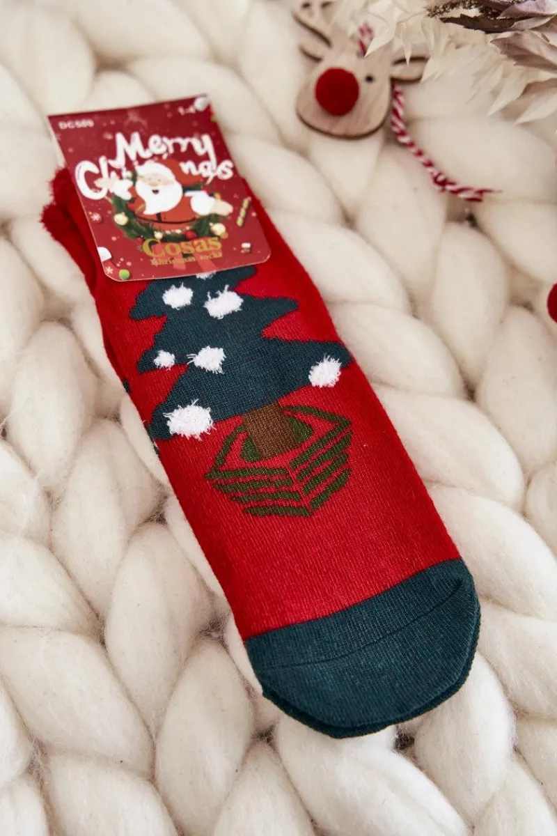 Skarpetki|Skarpetki>COSAS Dziecięce Świąteczne Skarpety Choinka Biało-Zielone