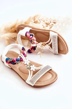 Discount Dziecięce Wsuwane Sandały Białe Sammi Dzieci Dziewczęce