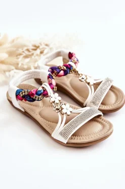 Discount Dziecięce Wsuwane Sandały Białe Sammi Dzieci Dziewczęce