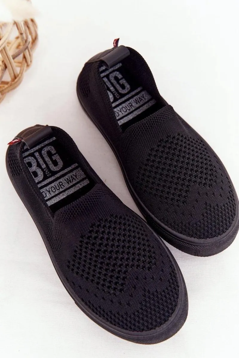 Chłopięce|Dziewczęce>Big Star Shoes Dziecięce Wsuwane Tenisówki Slip-On Big Star HH374107 Czarne