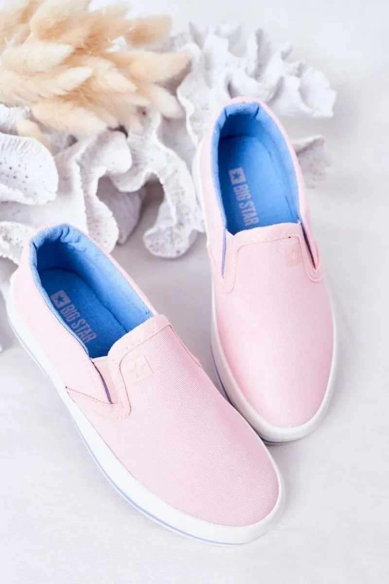 Dziewczęce|Dziewczęce>Big Star Shoes Dziecięce Wsuwane Tenisówki Slip-On Big Star HH374009 Różowe