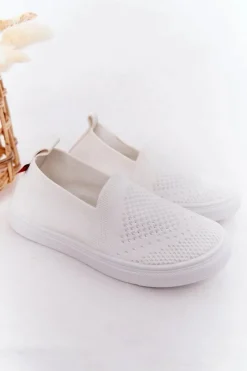 Clearance Big Star Shoes Dziecięce Wsuwane Tenisówki Slip-On Big Star HH374105 Białe