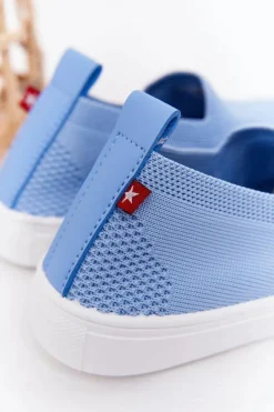 Discount Dziecięce Wsuwane Tenisówki Slip-On Big Star HH374108 Niebieskie Dzieci Chłopięce|Dziewczęce