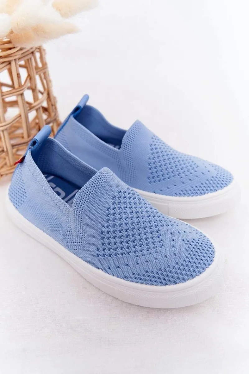 Discount Dziecięce Wsuwane Tenisówki Slip-On Big Star HH374108 Niebieskie Dzieci Chłopięce|Dziewczęce