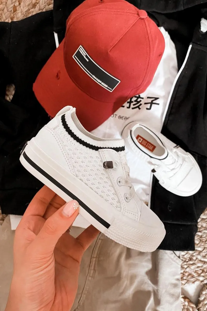 Clearance Big Star Shoes Dziecięce Wsuwane Trampki Big Star JJ374391 Białe