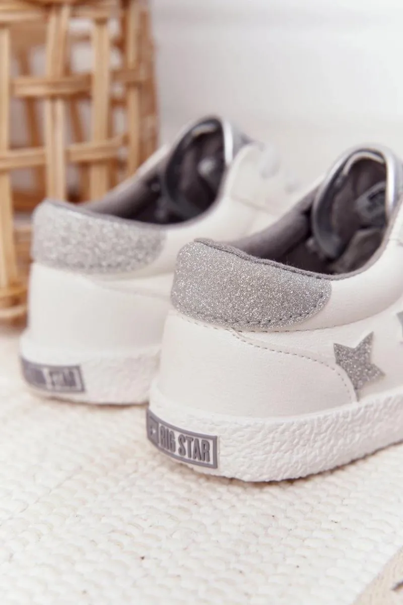 Best Dziecięce Wsuwane Trampki Big Star Białe FF374034 Dzieci Chłopięce|Dziewczęce