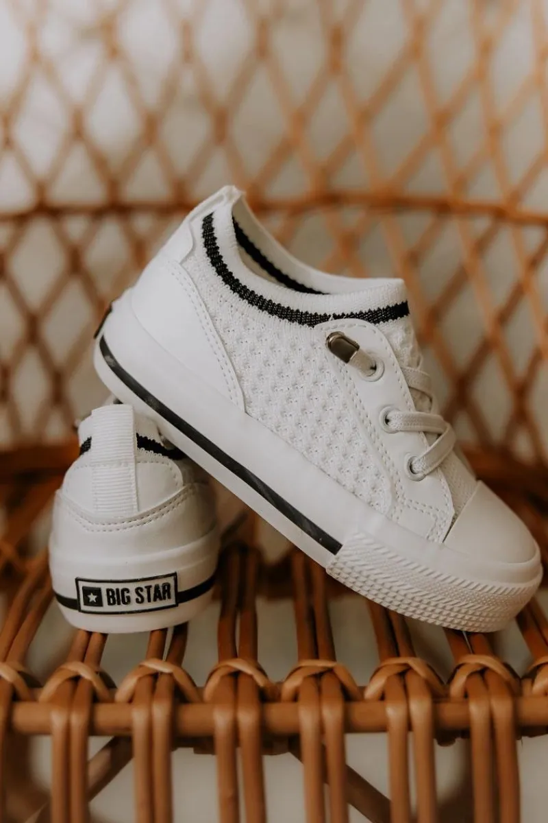 Clearance Big Star Shoes Dziecięce Wsuwane Trampki Big Star JJ374394 Białe