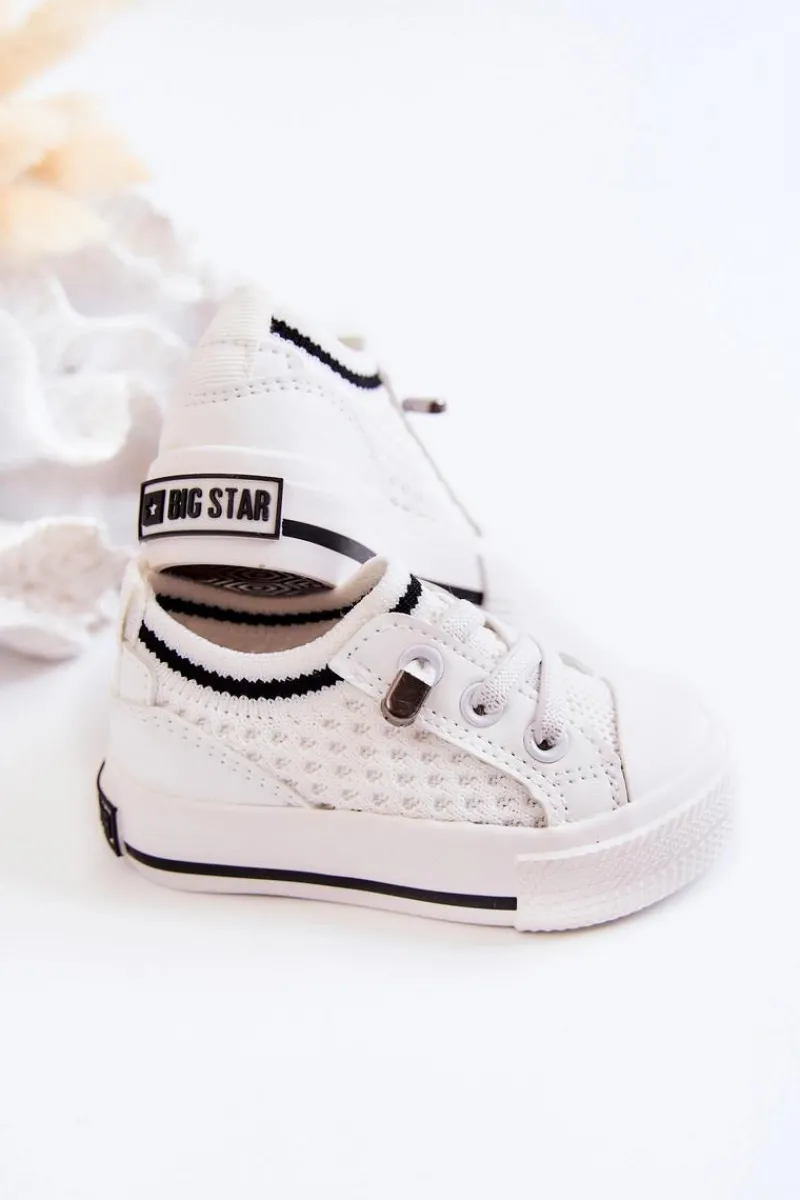 Clearance Big Star Shoes Dziecięce Wsuwane Trampki Big Star JJ374394 Białe