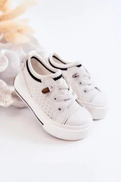 Clearance Big Star Shoes Dziecięce Wsuwane Trampki Big Star JJ374394 Białe