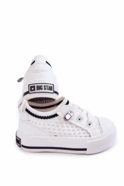 Clearance Big Star Shoes Dziecięce Wsuwane Trampki Big Star JJ374394 Białe