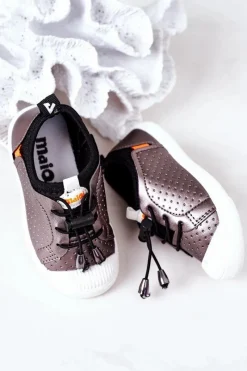 Best Dziecięce Wsuwane Trampki Srebrne Playground Dzieci Chłopięce|Dziewczęce