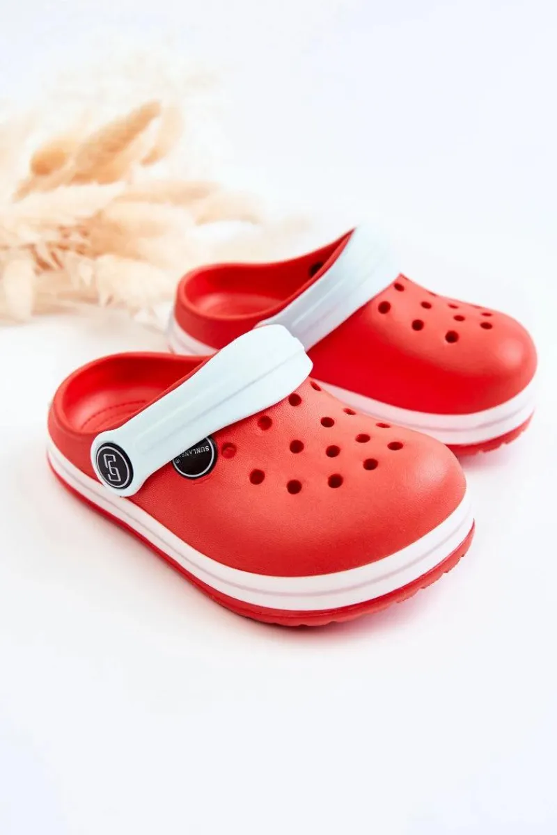 Chłopięce|Dziewczęce>Boto Dziecięce Wygodne Klapki Kroksy Czerwone Colly