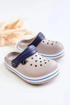 Chłopięce|Dziewczęce>Boto Dziecięce Wygodne Klapki Kroksy Szare Colly