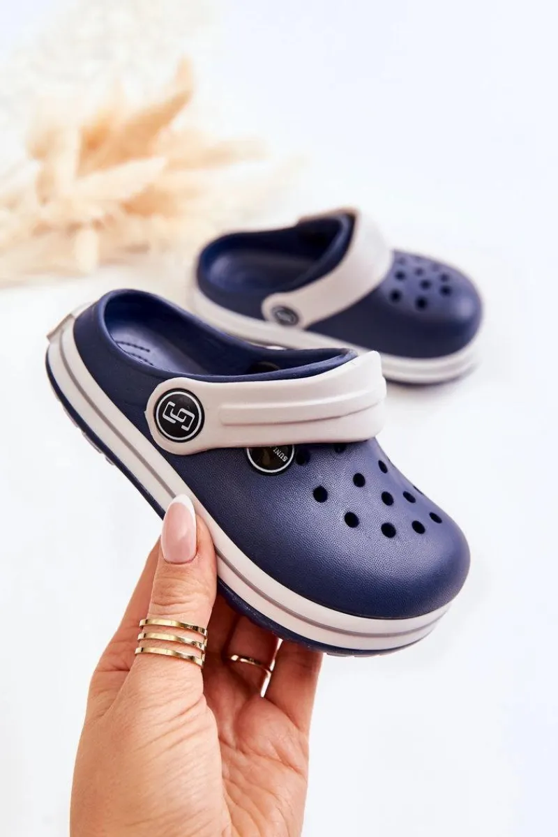 Best Boto Dziecięce Wygodne Klapki Kroksy Granatowe Colly