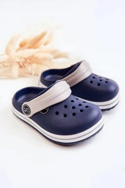 Best Boto Dziecięce Wygodne Klapki Kroksy Granatowe Colly