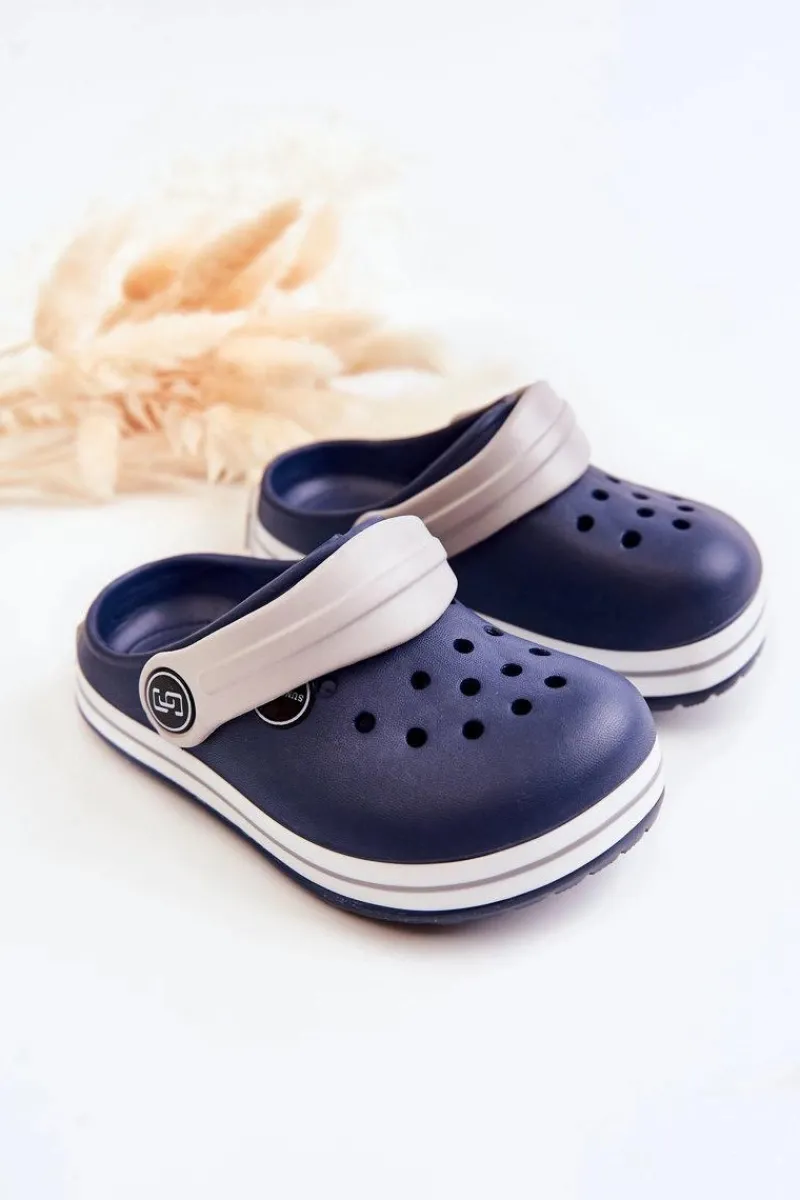 Best Boto Dziecięce Wygodne Klapki Kroksy Granatowe Colly