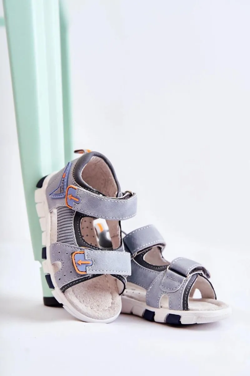 Best Dziecięce Wygodne Sandałki Szare Samell Dzieci Chłopięce