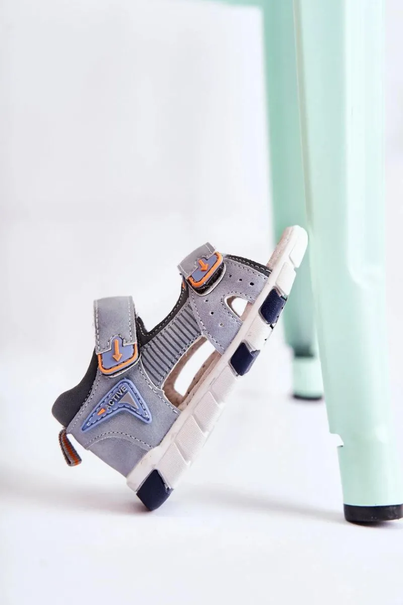 Best Dziecięce Wygodne Sandałki Szare Samell Dzieci Chłopięce