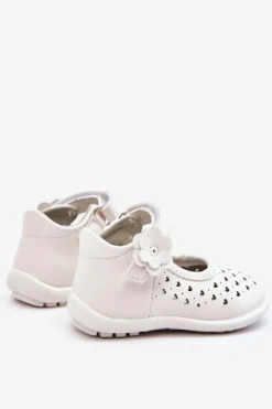 Discount Dziecięce Wysokie Ażurowe Balerinki Na Rzepy Białe Jianna Dzieci Balerinki Dziecięce