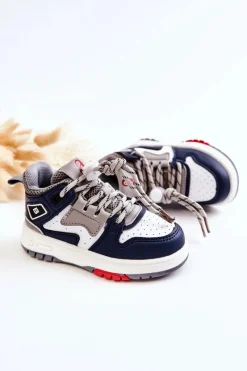 Chłopięce|Back To School>Boto Dziecięce Wysokie Buty Sportowe Granatowe Bruce