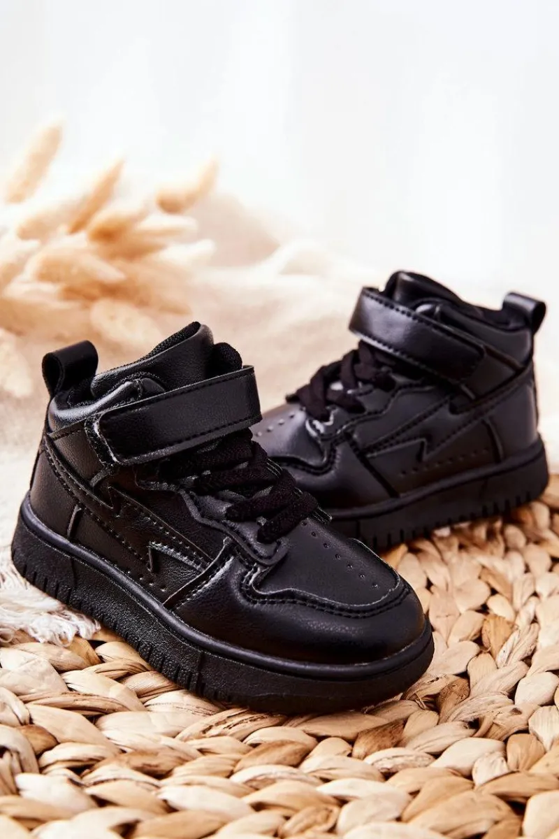 Hot Boto Dziecięce Wysokie Buty Sportowe Czarne Bartnie