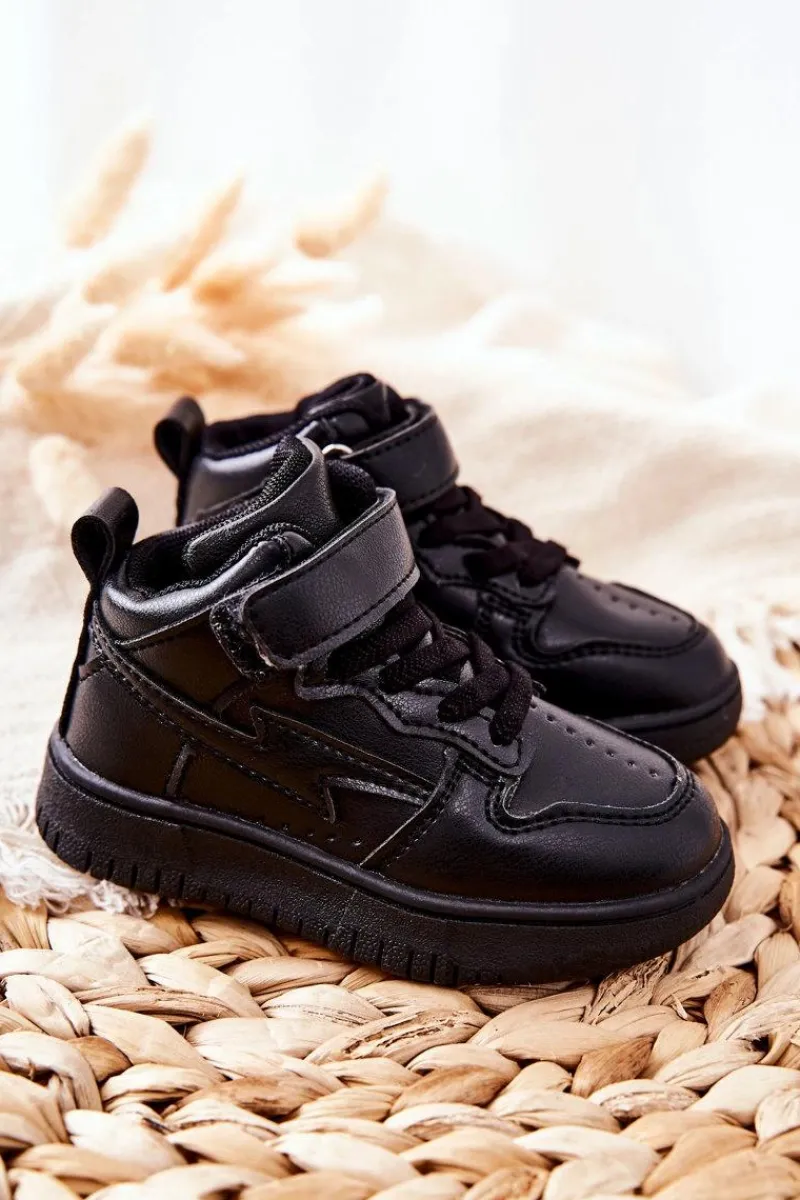 Hot Boto Dziecięce Wysokie Buty Sportowe Czarne Bartnie