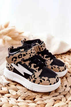 Discount Dziecięce Wysokie Buty Sportowe Czarno-Beżowe Bartnie Dzieci Chłopięce|Dziewczęce