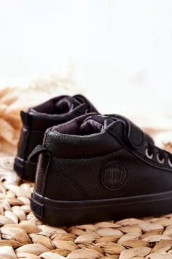 Hot Dziecięce Wysokie Tenisówki Big Star EE374001 Czarne Dzieci Chłopięce