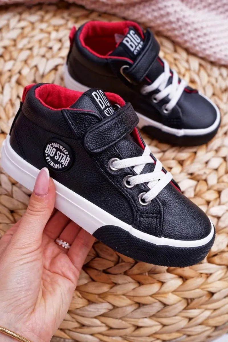 Chłopięce>Big Star Shoes Dziecięce Wysokie Tenisówki Big Star EE374001 Czarne